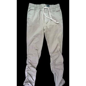 H&M Divided Men's 32 Tan Khakis Jogger Pants Ankle Zippers Drawstring Waist HM